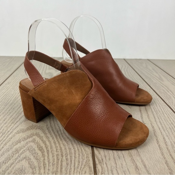 Gentle Souls Women's Charlene Hooded Slingback Sandals 7M Cognac Leather $199 - Picture 1 of 9